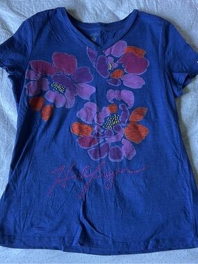 Tommy Hilfiger Blue Tee with Pink & Purple Accents